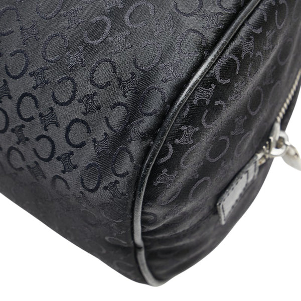 セリーヌ Cマカダム ハンドバッグ ミニボストンバッグ ブラック キャンバス レザー レディース CELINE 【中古】