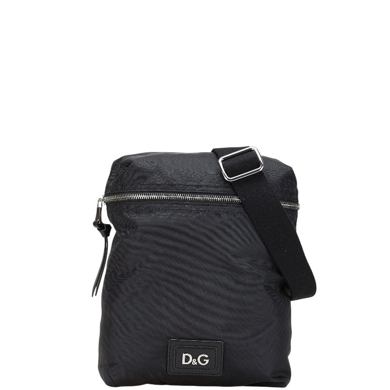ドルチェアンドガッバーナ ロゴ ショルダーバッグ ブラック ナイロン レディース DOLCE&GABBANA 【中古】