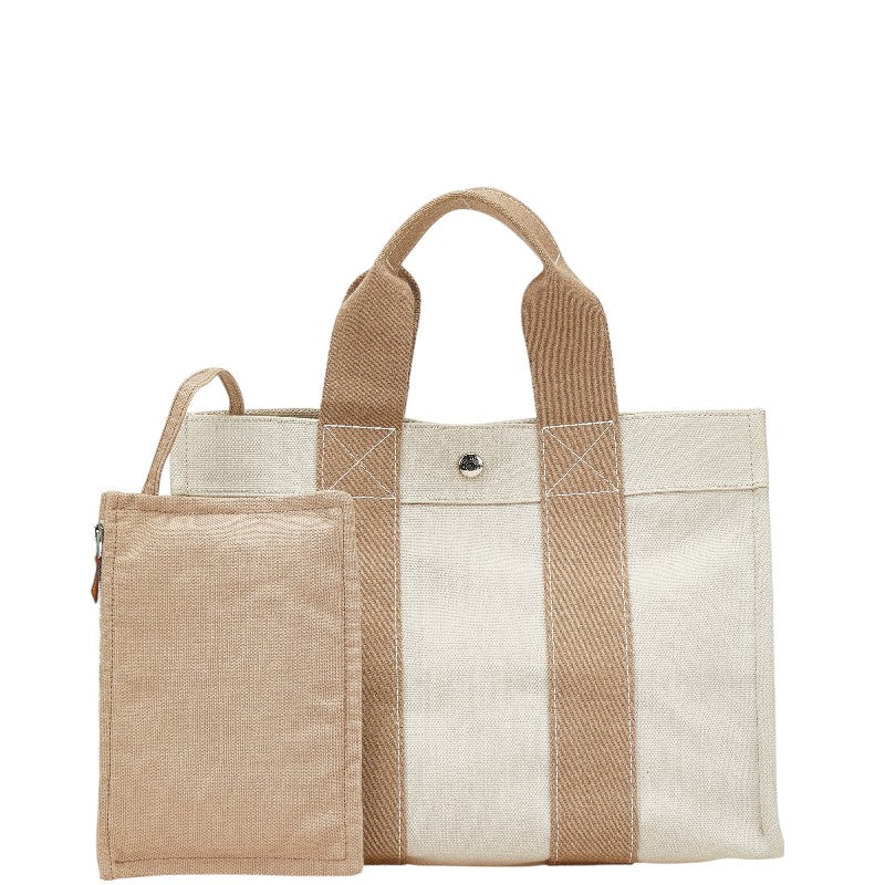 エルメス ボラボラPM トートバッグ ベージュ ブラウン キャンバス レディース HERMES 【中古】