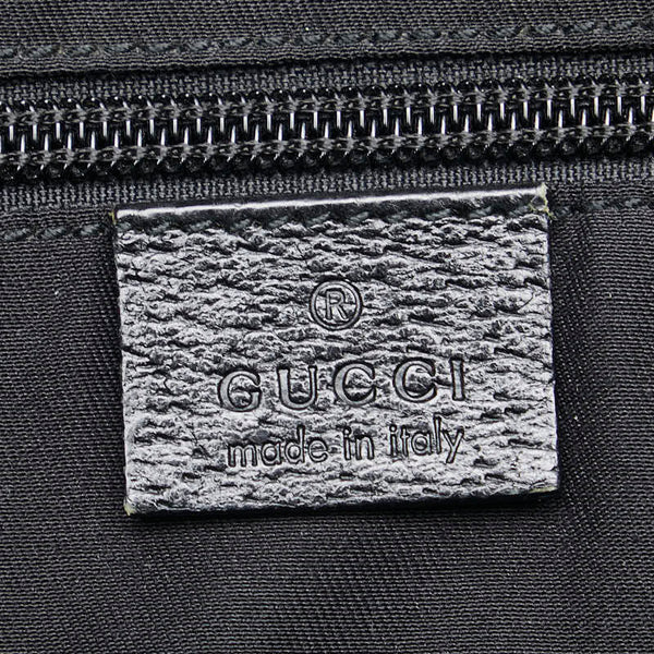 グッチ GGキャンバス 斜め掛け ショルダーバッグ 122759 ブラック キャンバス レザー レディース GUCCI 【中古】