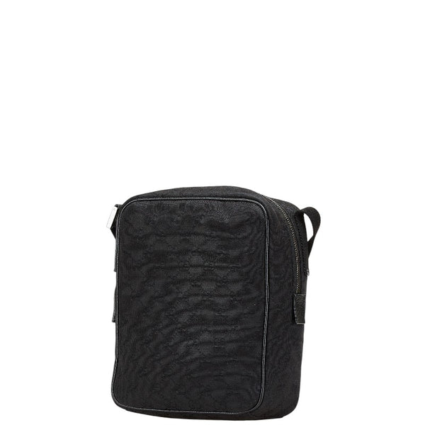 グッチ GGキャンバス 斜め掛け ショルダーバッグ 122759 ブラック キャンバス レザー レディース GUCCI 【中古】