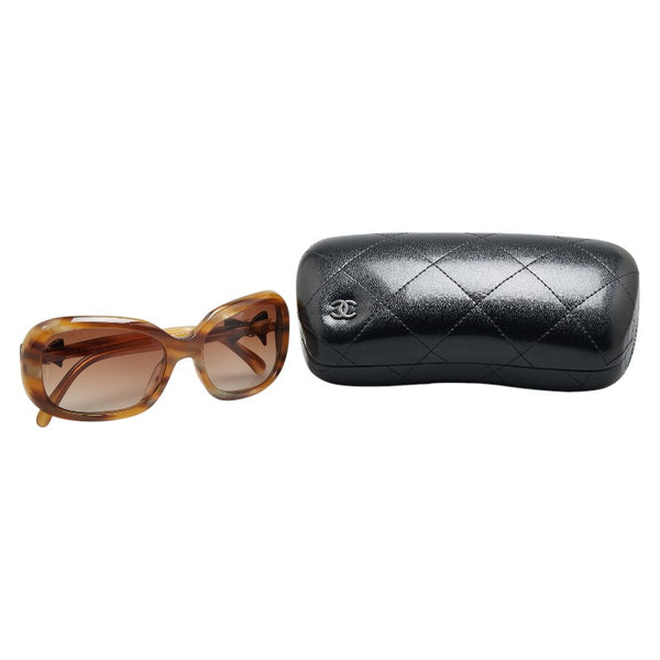 シャネル ココマーク リボン サングラス 5170-A ブラウン プラスチック レディース CHANEL 【中古】