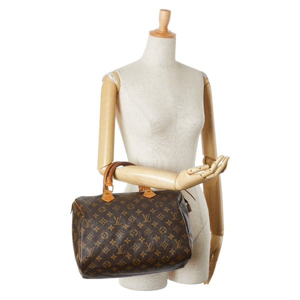 ルイ ヴィトン モノグラム スピーディ30 ハンドバッグ M41526 ブラウン PVC レザー レディース LOUIS VUITTON 【中古】