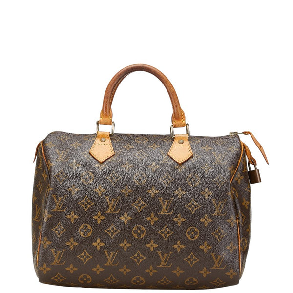 ルイ ヴィトン モノグラム スピーディ30 ハンドバッグ M41526 ブラウン PVC レザー レディース LOUIS VUITTON 【中古】