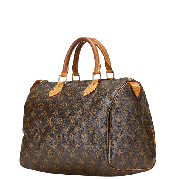 ルイ ヴィトン モノグラム スピーディ30 ハンドバッグ M41526 ブラウン PVC レザー レディース LOUIS VUITTON 【中古】