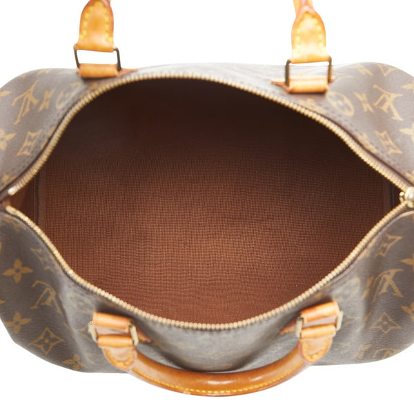 ルイ ヴィトン モノグラム スピーディ30 ハンドバッグ M41526 ブラウン PVC レザー レディース LOUIS VUITTON 【中古】
