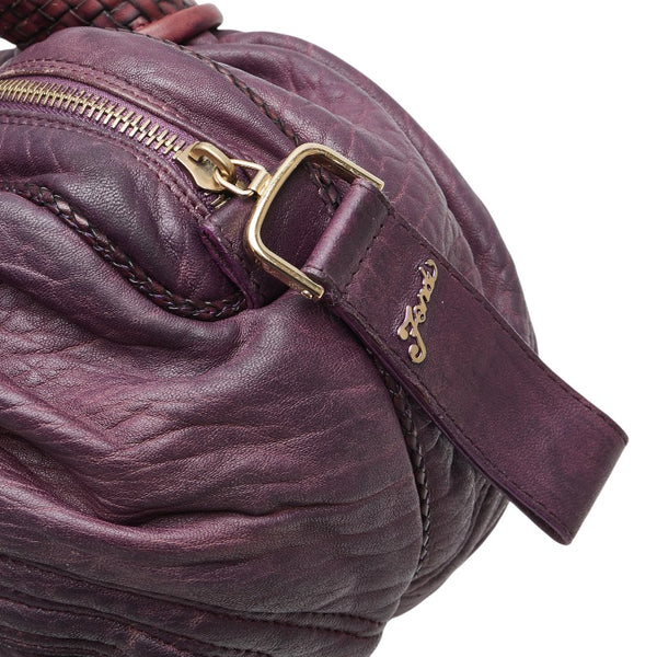フェンディ ズッカ ミニスパイバッグ ハンドバッグ 8BL078 パープル レザー レディース FENDI 【中古】