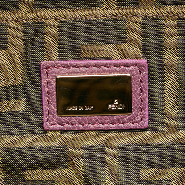 フェンディ ズッカ ミニスパイバッグ ハンドバッグ 8BL078 パープル レザー レディース FENDI 【中古】