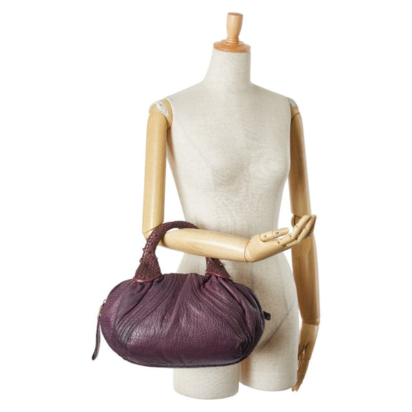 フェンディ ズッカ ミニスパイバッグ ハンドバッグ 8BL078 パープル レザー レディース FENDI 【中古】
