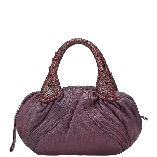 フェンディ ズッカ ミニスパイバッグ ハンドバッグ 8BL078 パープル レザー レディース FENDI 【中古】