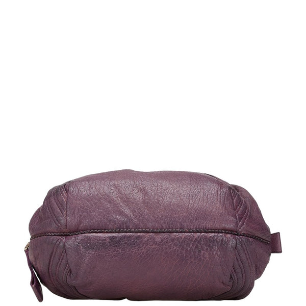 フェンディ ズッカ ミニスパイバッグ ハンドバッグ 8BL078 パープル レザー レディース FENDI 【中古】