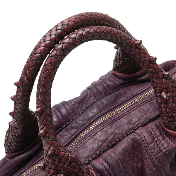 フェンディ ズッカ ミニスパイバッグ ハンドバッグ 8BL078 パープル レザー レディース FENDI 【中古】