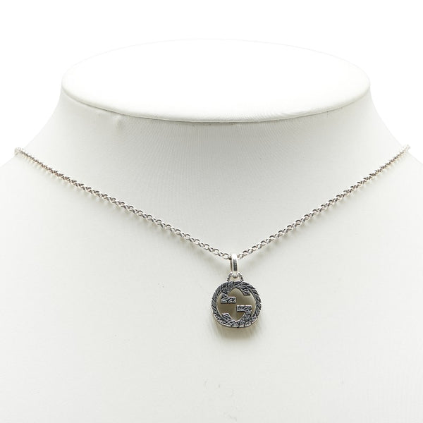 グッチ インターロッキングG アラベスク ネックレス SV925 シルバー レディース GUCCI 【中古】