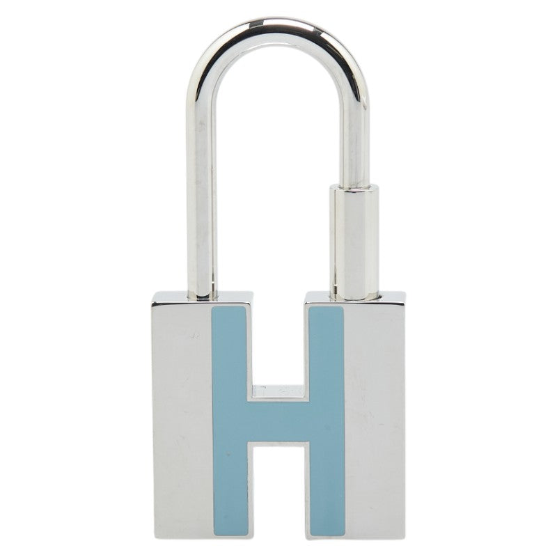 エルメス H モチーフ カデナ バッグチャーム シルバー ライトブルー メタル レディース HERMES 【中古】