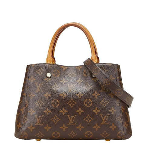 ルイ ヴィトン モノグラム モンテーニュBB ハンドバッグ ショルダーバッグ 2WAY M41055 ブラウン PVC レザー レディース LOUIS VUITTON 【中古】