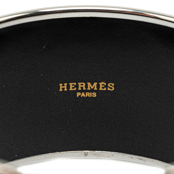 エルメス エマイユTGM 七宝焼き 象柄 バングル ブレスレット ブルー ブラック メタル レディース HERMES 【中古】