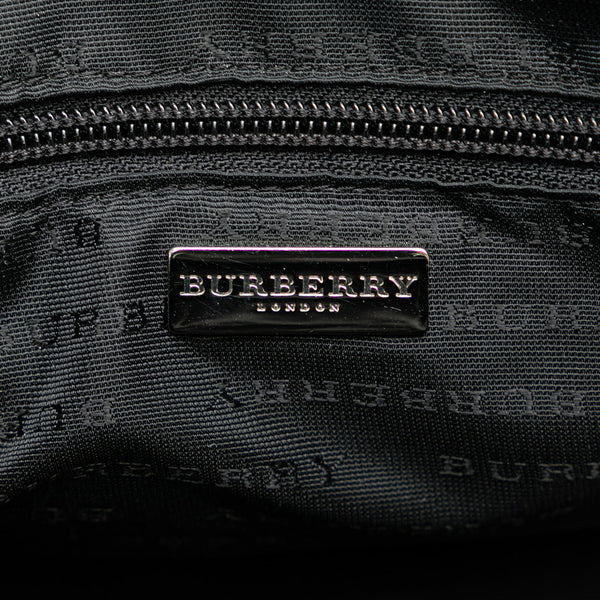 バーバリー ノバチェック ハンドバッグ ショルダーバッグ ベージュ ブラック PVC レザー レディース BURBERRY 【中古】