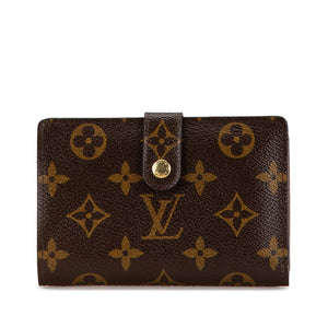 ルイ ヴィトン モノグラム ヴィエノワ 二つ折り財布 M61663 ブラウン PVC レザー レディース LOUIS VUITTON 【中古】