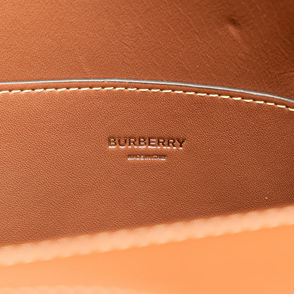 バーバリー トップステッチ クロコ型押し ハンドバッグ ショルダーバッグ 2WAY グレー ブラウン レザー レディース BURBERRY 【中古】