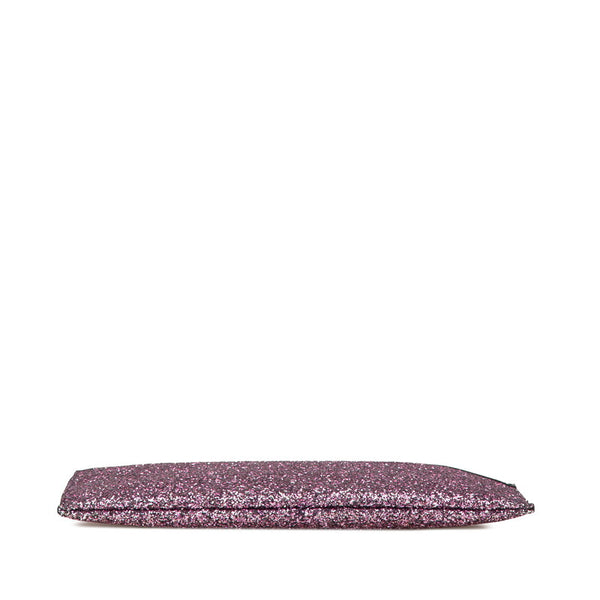 サンローラン ロゴ クラッチバッグ ピンク パープル ブラック グリッターキャンバス レザー ラメ レディース SAINT LAURENT 【中古】
