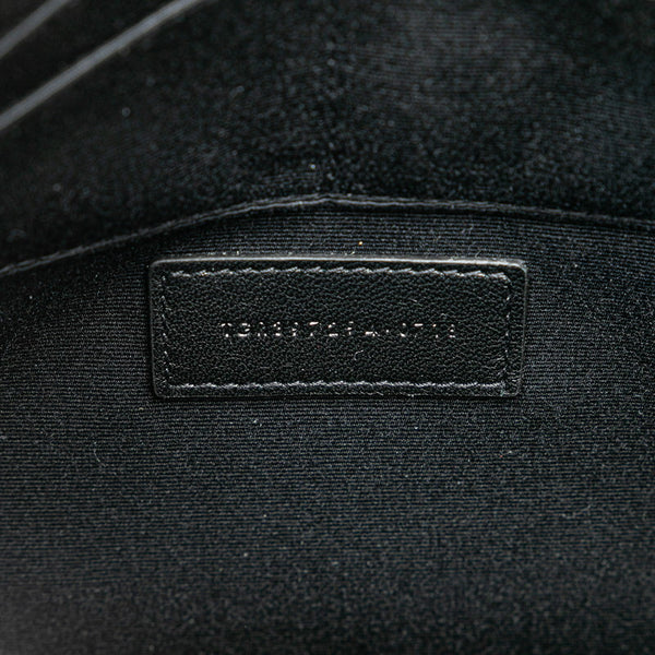 サンローラン ロゴ クラッチバッグ ピンク パープル ブラック グリッターキャンバス レザー ラメ レディース SAINT LAURENT 【中古】