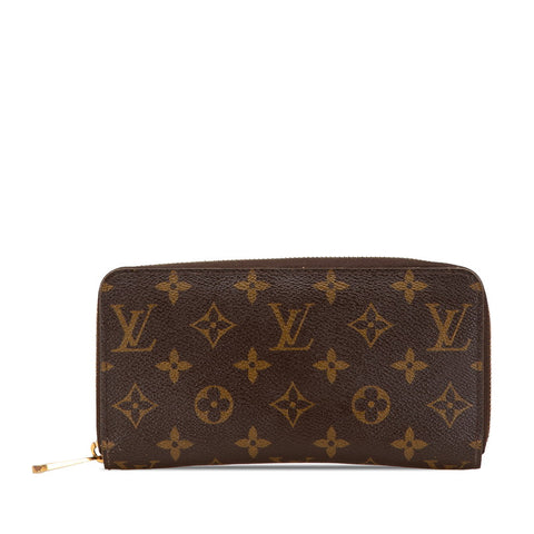 ルイ ヴィトン モノグラム ジッピー ウォレット ラウンドファスナー 長財布 M60017 ブラウン PVC レザー レディース LOUIS VUITTON 【中古】