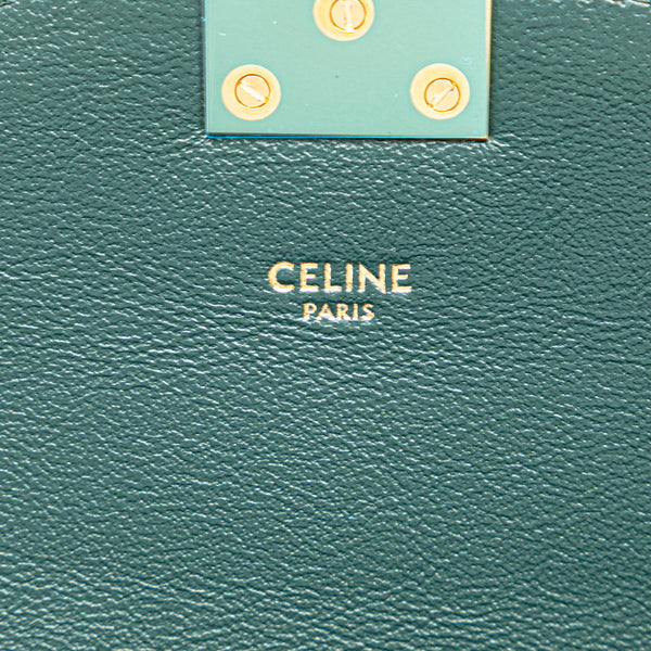 セリーヌ ミディアムC チェーン ショルダーバッグ  ダークグリーン カーフレザー レディース CELINE 【中古】