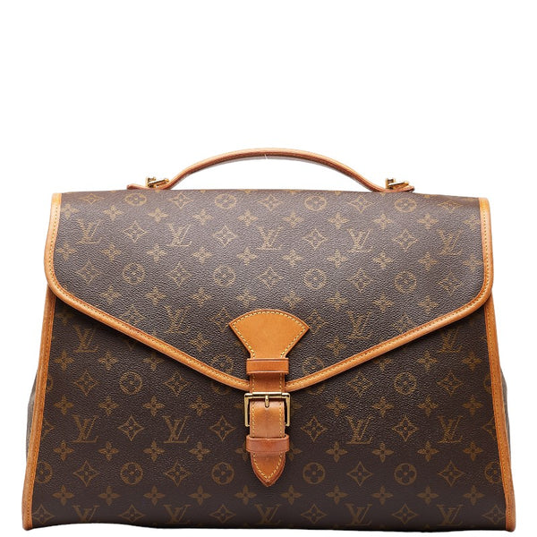 ルイ ヴィトン モノグラム ビバリーMM ハンドバッグ ビジネスバッグ M51120 ブラウン PVC レザー メンズ LOUIS VUITTON 【中古】