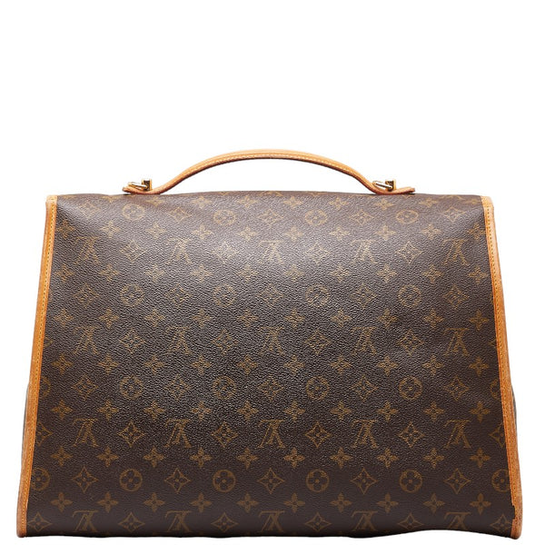 ルイ ヴィトン モノグラム ビバリーMM ハンドバッグ ビジネスバッグ M51120 ブラウン PVC レザー メンズ LOUIS VUITTON 【中古】