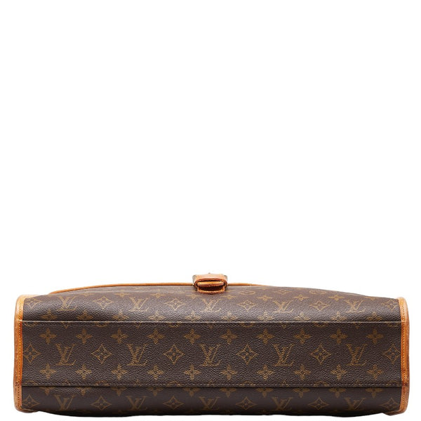 ルイ ヴィトン モノグラム ビバリーMM ハンドバッグ ビジネスバッグ M51120 ブラウン PVC レザー メンズ LOUIS VUITTON 【中古】