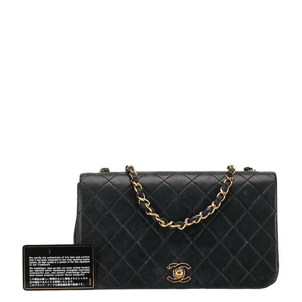 シャネル マトラッセ23 ココマーク シングルフラップ チェーン ショルダーバッグ ブラック ラムスキン レディース CHANEL 【中古】