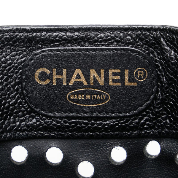 シャネル トリプル ココマーク チェーン ショルダーバッグ トートバッグ ブラック ゴールド キャビアスキン レディース CHANEL 【中古】