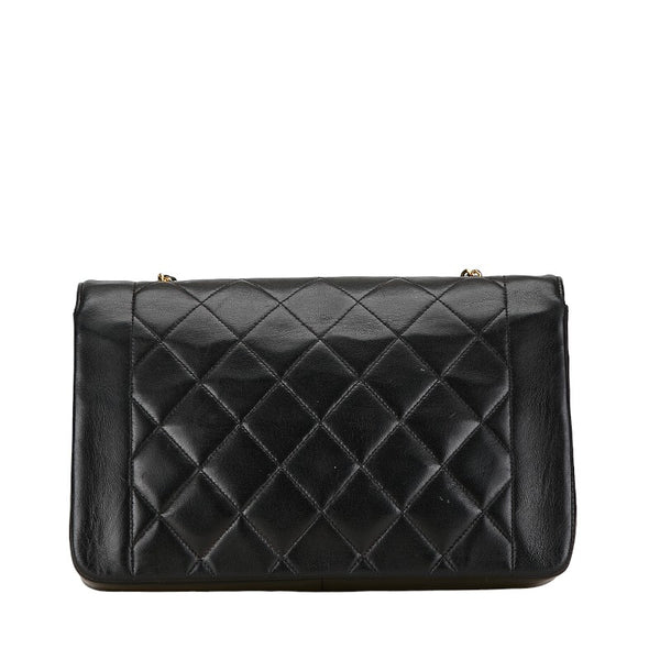 シャネル ダイアナ25 チェーン ショルダーバッグ ブラック ラムスキン レディース CHANEL 【中古】