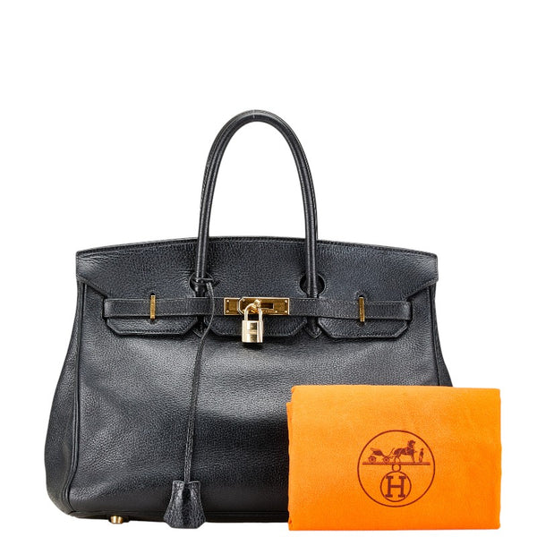 エルメス バーキン35 ハンドバッグ ブラック ゴールド トゴ レディース HERMES 【中古】