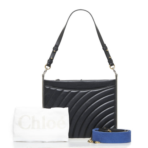 クロエ ロイ ハンドバッグ ショルダーバッグ 2WAY ブラック レザー レディース Chloe 【中古】