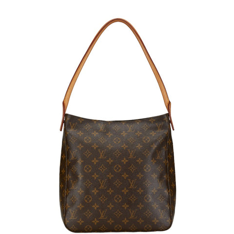 ルイ ヴィトン モノグラム ルーピングGM ショルダーバッグ ハンドバッグ M51145 ブラウン PVC レザー レディース LOUIS VUITTON 【中古】