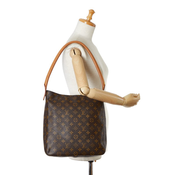 ルイ ヴィトン モノグラム ルーピングGM ショルダーバッグ ハンドバッグ M51145 ブラウン PVC レザー レディース LOUIS VUITTON 【中古】