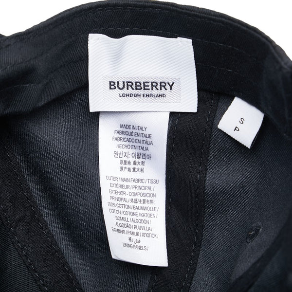 バーバリー ロゴ キャップ ベースボールキャップ サイズ:S 55 ブラック ナイロン レディース BURBERRY 【中古】