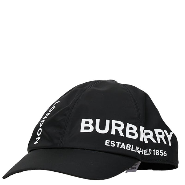 バーバリー ロゴ キャップ ベースボールキャップ サイズ:L 59 8015894 ブラック ナイロン レディース BURBERRY 【中古】