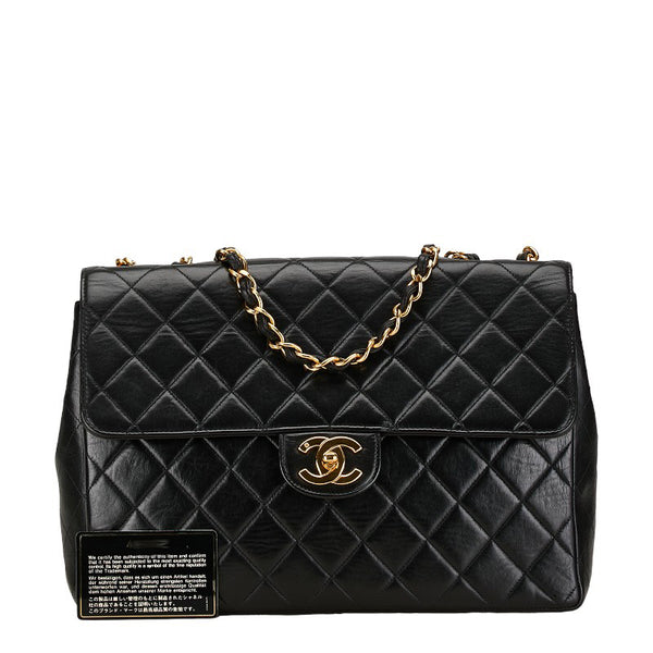 シャネル ココマーク マトラッセ チェーン ショルダーバッグ ブラック ゴールド レザー レディース CHANEL 【中古】