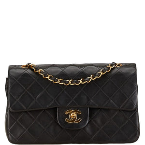 シャネル マトラッセ23 Wフラップ チェーン ショルダーバッグ ブラック ラムスキン レディース CHANEL 【中古】