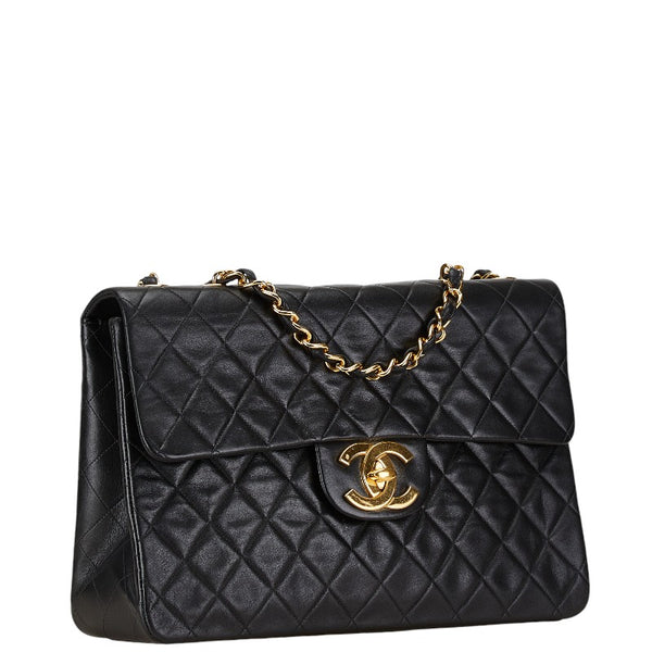 シャネル マトラッセ33 ココマーク チェーン ショルダーバッグ ブラック ラムスキン レディース CHANEL 【中古】