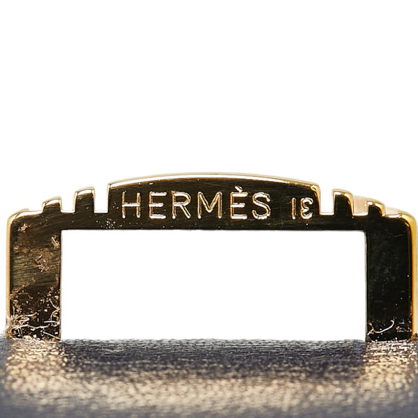 エルメス アルテミス ブレスレット ネイビー ゴールド レザー メッキ レディース HERMES 【中古】