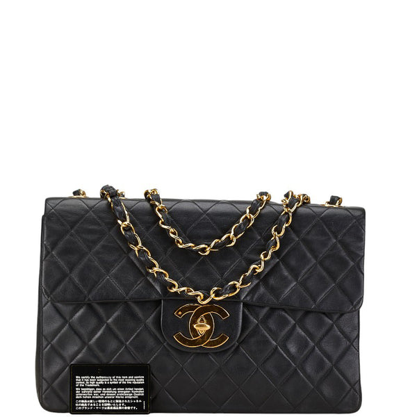 シャネル マトラッセ ココマーク チェーン ショルダーバッグ ブラック ラムスキン レディース CHANEL 【中古】