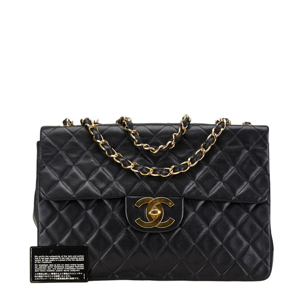 シャネル マトラッセ ココマーク チェーン ショルダーバッグ ブラック ラムスキン レディース CHANEL 【中古】