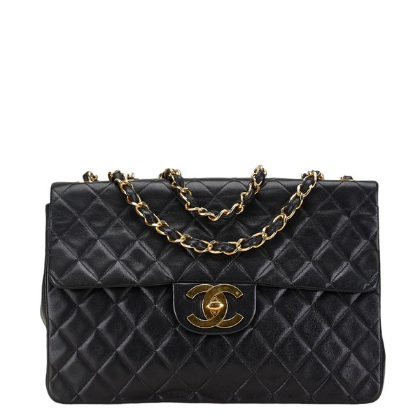 シャネル マトラッセ ココマーク チェーン ショルダーバッグ ブラック ラムスキン レディース CHANEL 【中古】