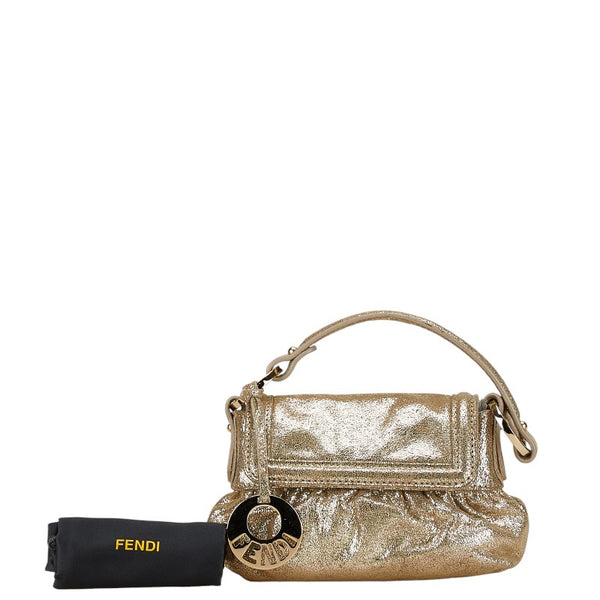 フェンディ シェフバッグ ミニハンドバッグ 8BK037 ゴールド レザー レディース FENDI 【中古】