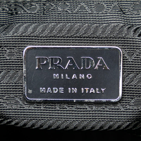 プラダ 三角ロゴプレート 斜め掛け ショルダーバッグ BT6671 ブラック ナイロン レザー レディース PRADA 【中古】