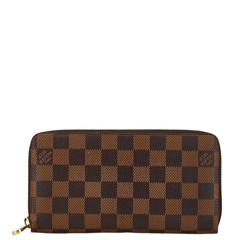 ルイ ヴィトン ダミエ ジッピーウォレット 長財布 N41661 ブラウン PVC レディース LOUIS VUITTON 【中古】