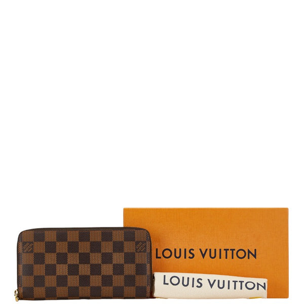 ルイ ヴィトン ダミエ ジッピーウォレット 長財布 N41661 ブラウン PVC レディース LOUIS VUITTON 【中古】